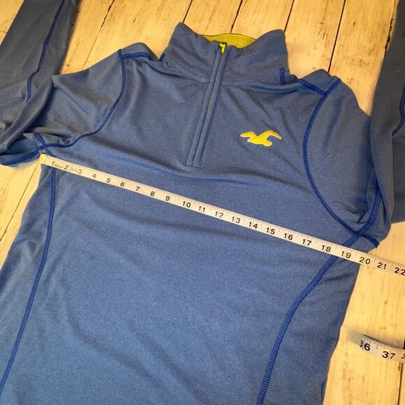 Hollister Men's 1/4 Zip Long Sleeve Performance Pullover Blue Size Large - Picture 8 of 10